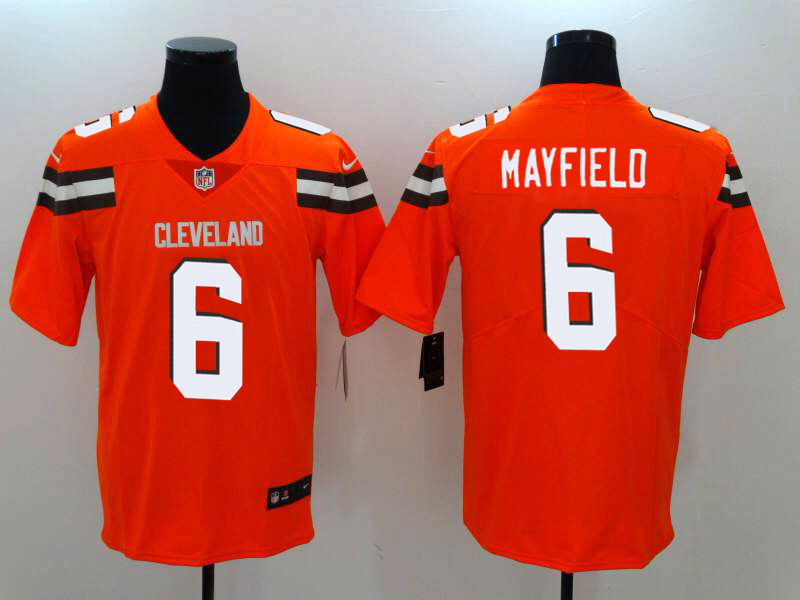 Men's Cleveland Browns Baker Mayfield #6 Orange Game Player Jerseys