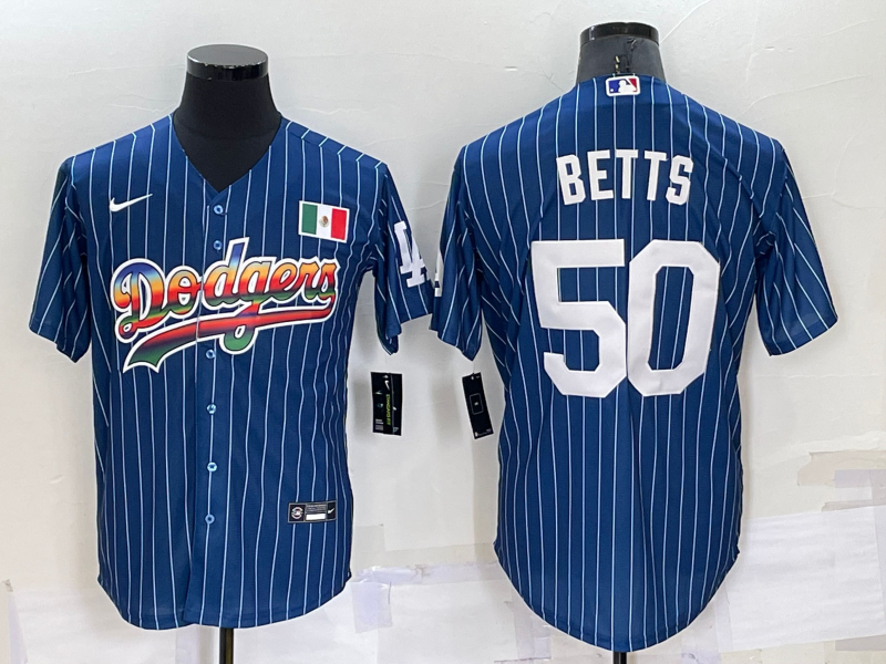 Men's Los Angeles Dodgers Mookie Betts #50 Blue Alternate Game Jerseys