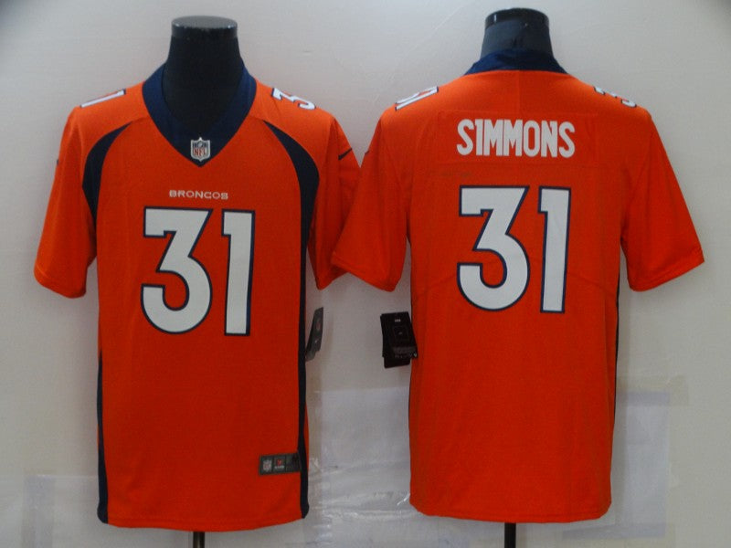 Men's Denver Broncos Justin Simmons #31 Orange Game Jerseys
