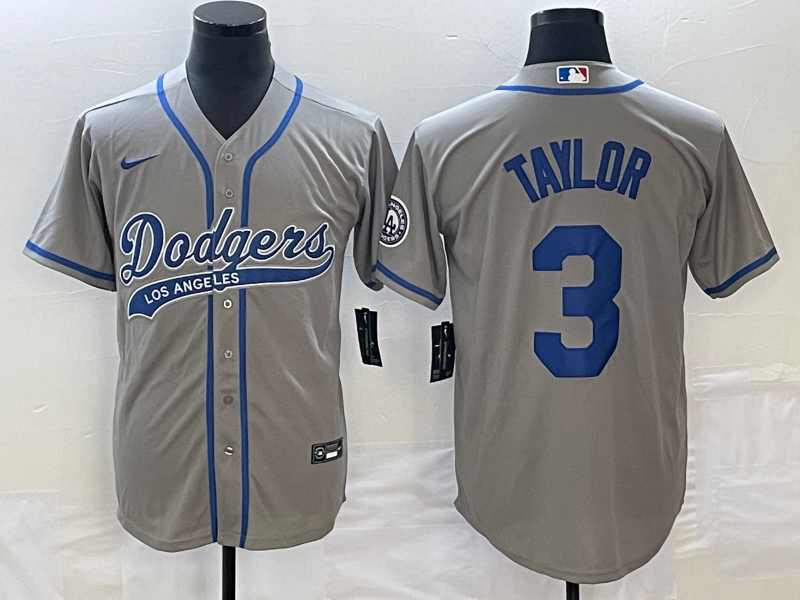 Men's Los Angeles Dodgers Chris Taylor #3 Gray Player Jerseys Joint Edition