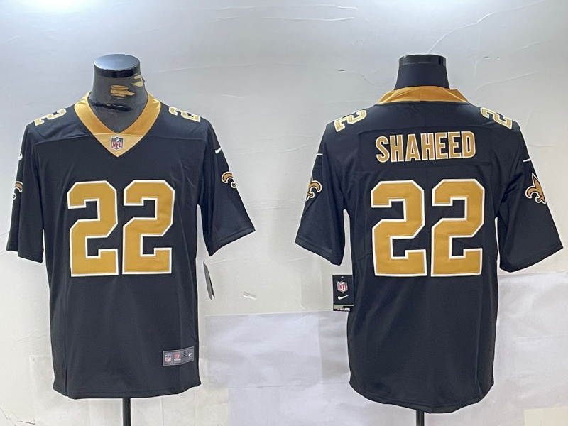 Men's New Orleans Saints Rashid Shaheed #22 Black Player Game Jerseys