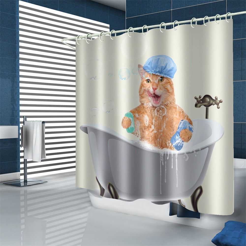 Waterproof Polyester Shower Curtain – Easy Clean Bathroom