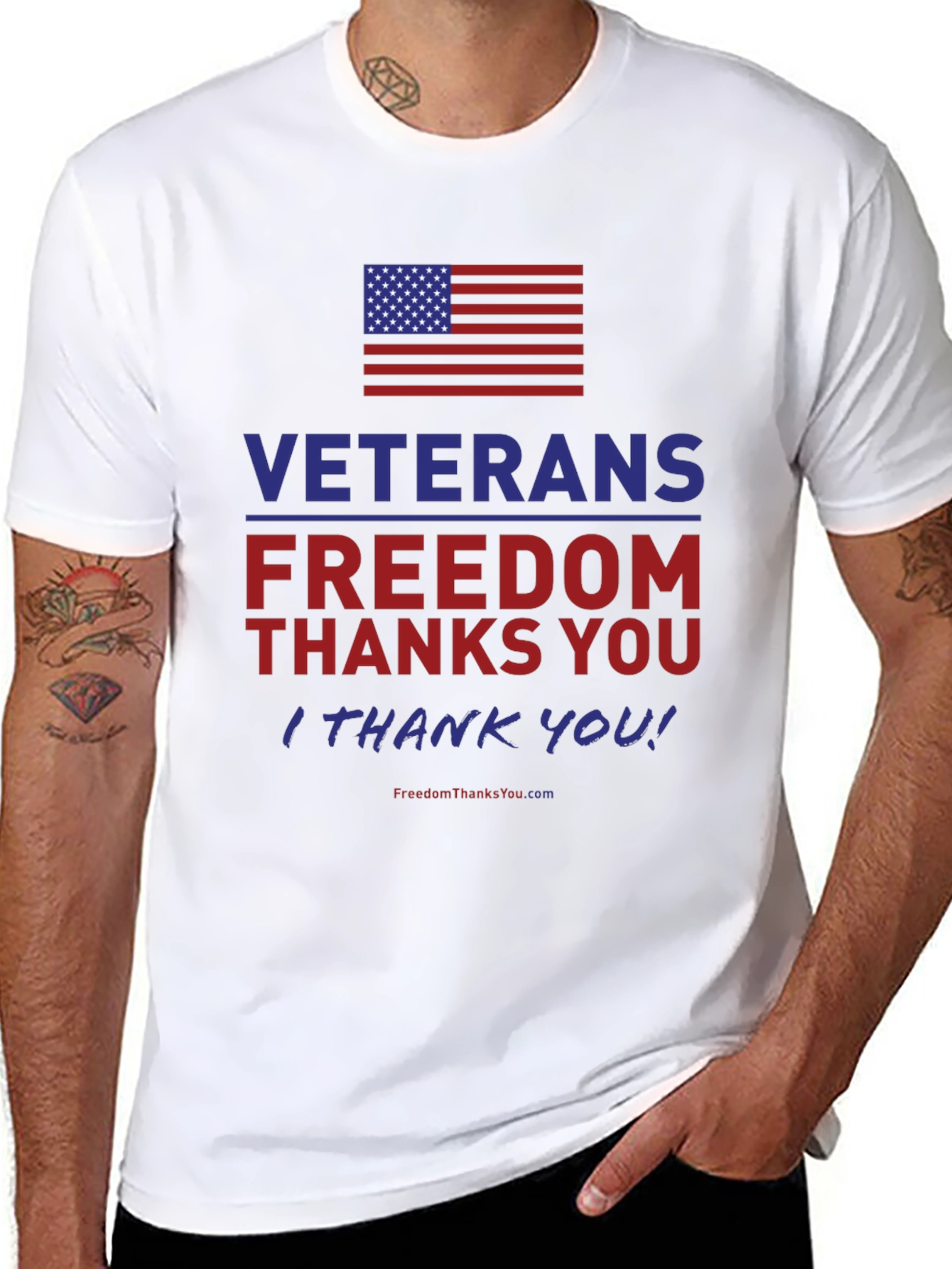 Veterans Freedom T-Shirt - Patriotic American Flag Tee