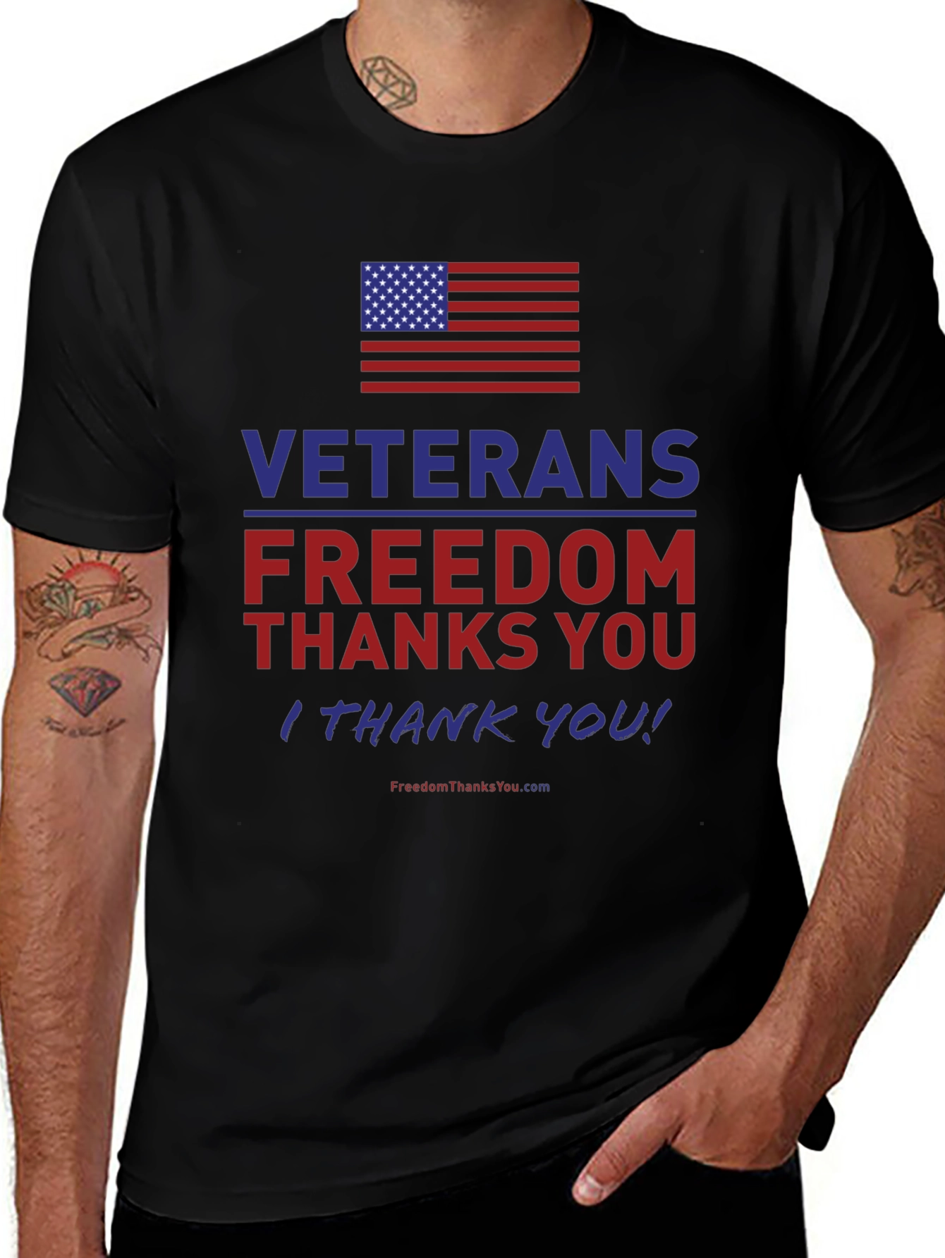 Veterans Freedom T-Shirt - Patriotic American Flag Tee