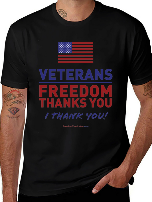 Veterans Freedom T-Shirt - Patriotic American Flag Tee
