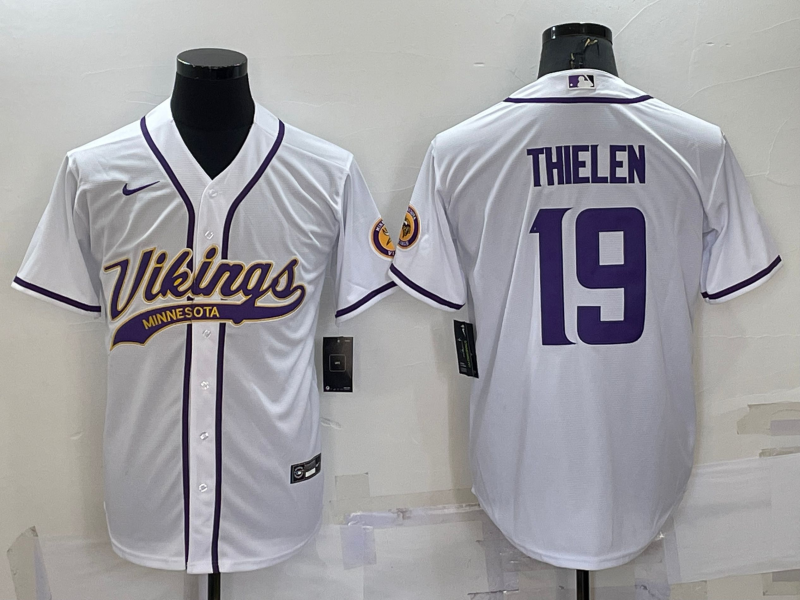 Men's Minnesota Vikings Adam Thielen #19 White Game Jerseys Joint Edition