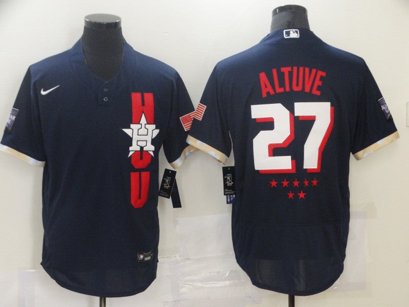 Men's Houston Astros Jose Altuve #27 Navy All Star Game Jerseys