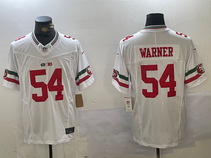 Men's San Francisco 49ers Fred Warner #54 White Vapor F.U.S.E. Limited Jerseys
