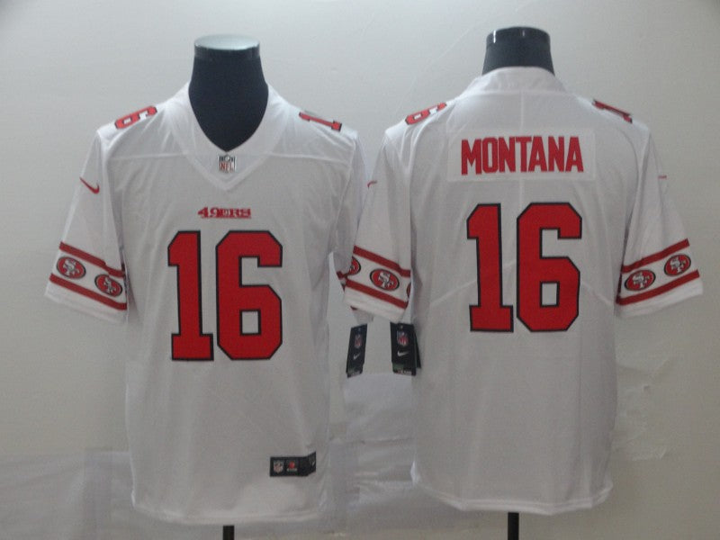 Men's San Francisco 49ers Joe Montana #16 White Authentic Game Jerseys
