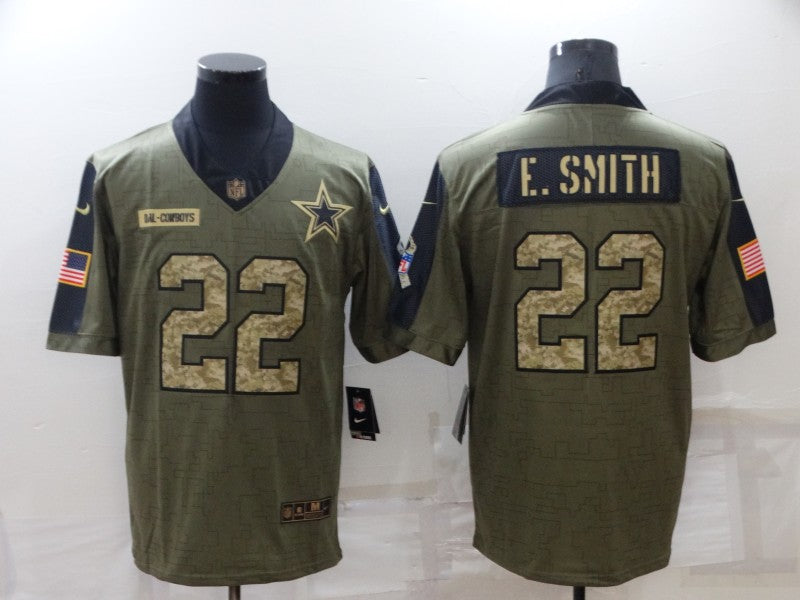 Men's Dallas Cowboys Emmitt Smith #22 Brown Game Jerseys