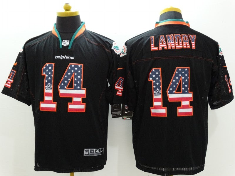 Men's Miami Dolphins Jarvis Landry #14 Black Game Jerseys