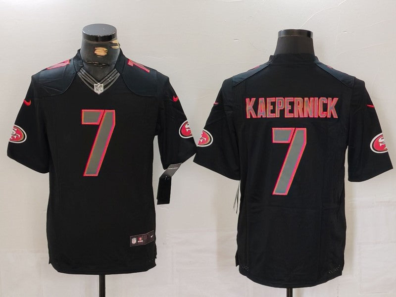 Men's San Francisco 49ers Colin Kaepernick #7 Black Game Team Jerseys
