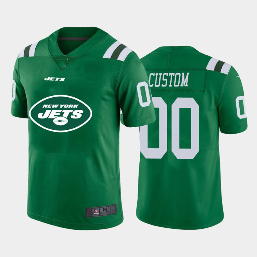 Custom1 New York Jets Green Team Big Logo Vapor Untouchable Limited Jerseys American Stitched Jerseys Football Jerseys