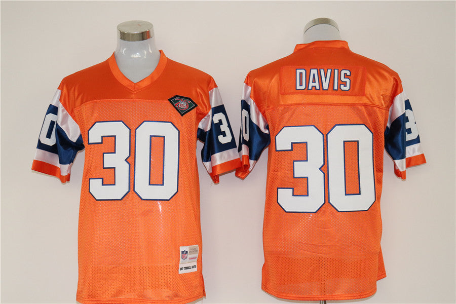 Men's Denver Broncos Terrell Davis Mitchell & Ness Orange Legacy Replica Jerseys
