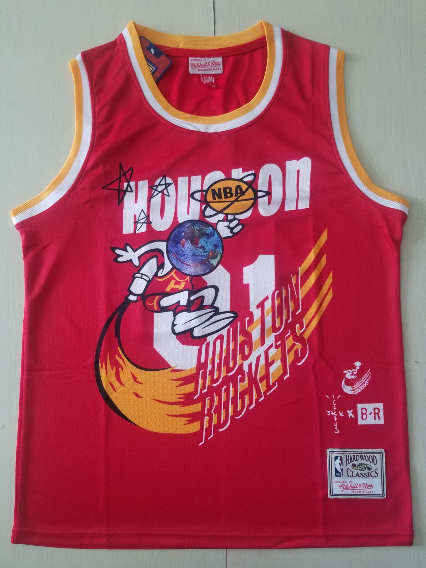 Men's Houston Rockets #01 NBA Red Classics Jerseys - Joint Edition