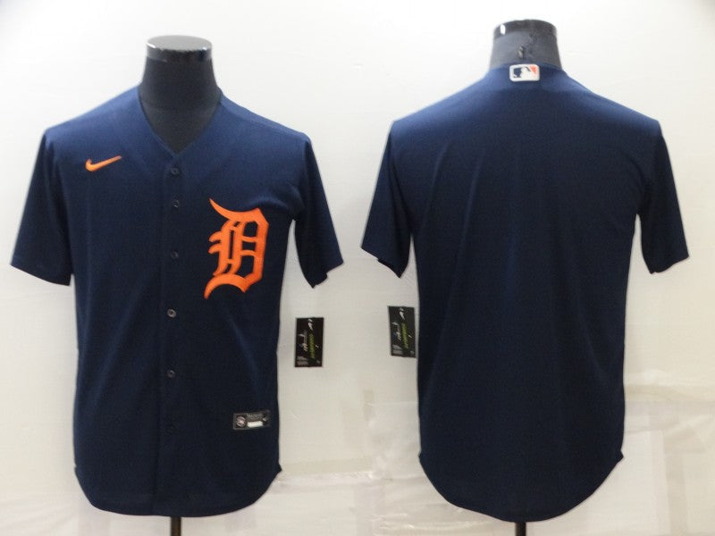 Men's Detroit Tigers Navy Alternate Authentic Blank Jerseys