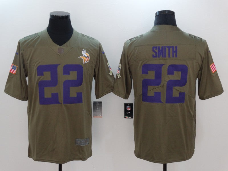 Men's Minnesota Vikings Harrison Smith #22 Brown Game Jerseys