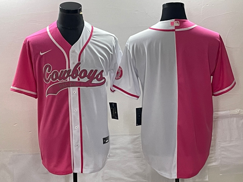 Men's Dallas Cowboys Pink/White Blank Jerseys