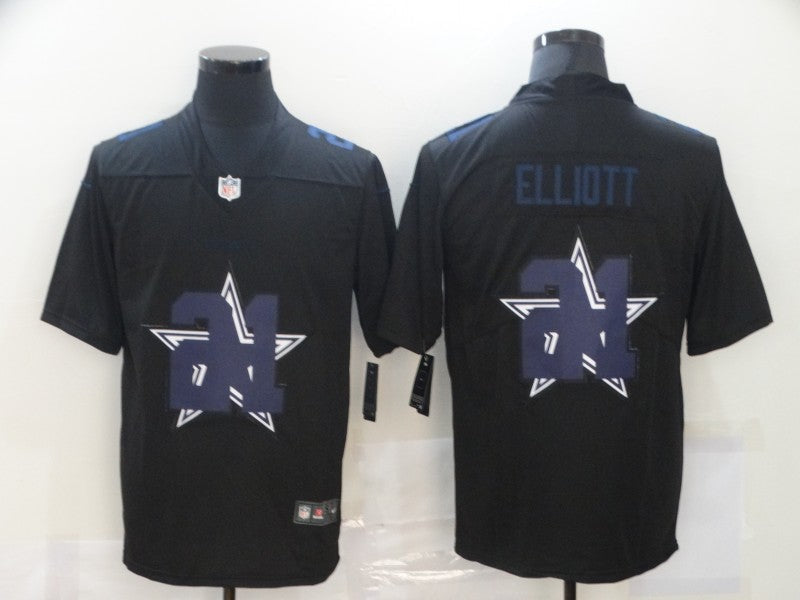 Men's Dallas Cowboys #21 Ezekiel Elliott Black Alternate Game Player Jerseys