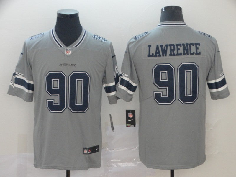 Men's Dallas Cowboys DeMarcus Lawrence #90 Gray Inverted Legend Jerseys