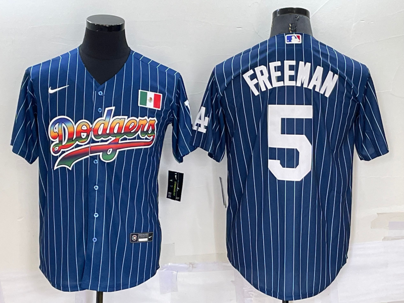 Men's Los Angeles Dodgers Freddie Freeman #5 Blue Replica Game Jerseys