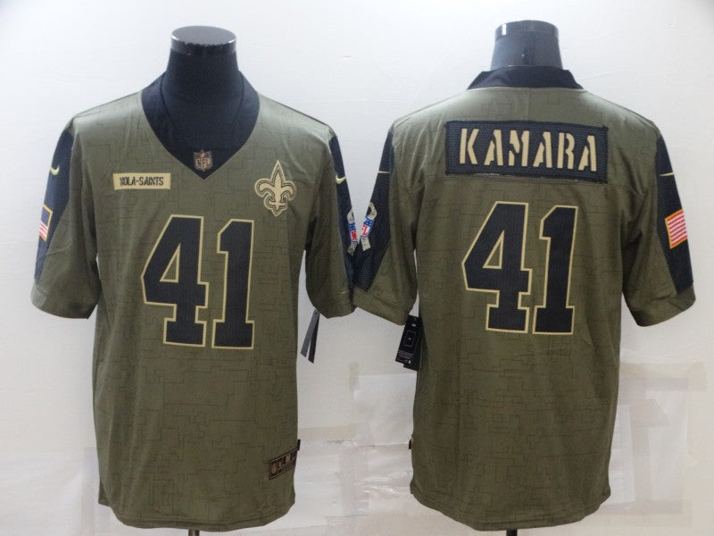 Men's New Orleans Saints Alvin Kamara #41 Brown Game Player Jerseys
