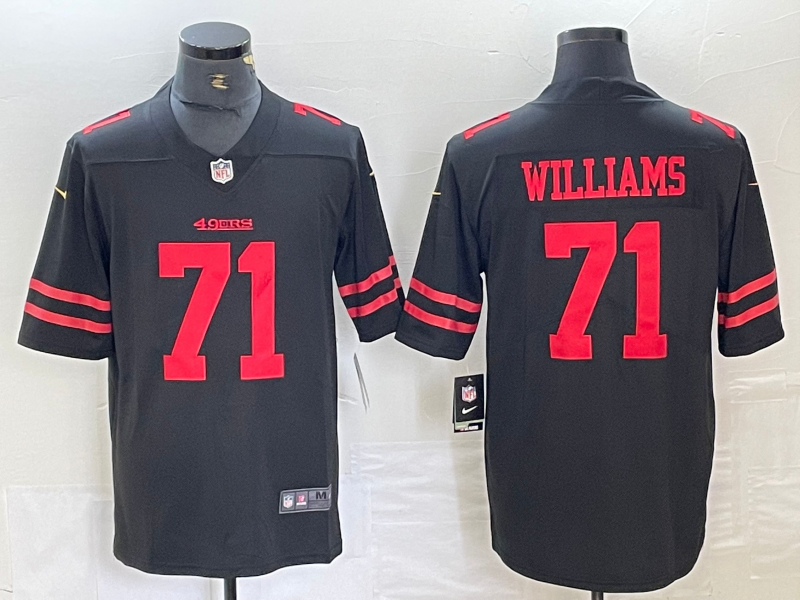 Men's San Francisco 49ers Trent Williams #71 Black Game Player Jerseys