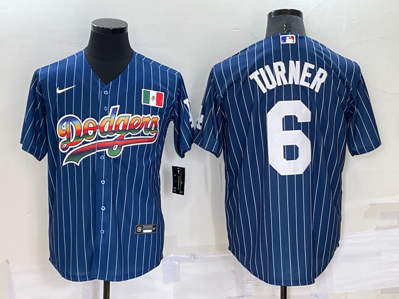 Men's Los Angeles Dodgers Trea Turner #6 Blue Stitched Jerseys