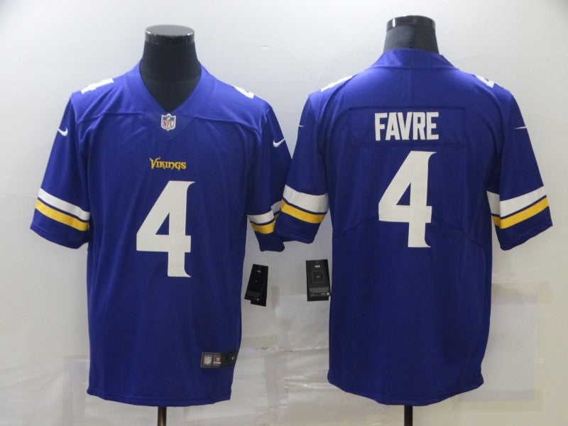 Men's Minnesota Vikings Brett Favre #4 Purple Game Jerseys
