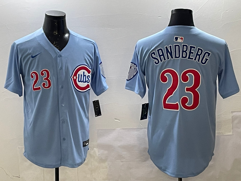 Men's Chicago Cubs Ryne Sandberg #23 Baby Blue 2nd Alternate Limited Player Jerseys