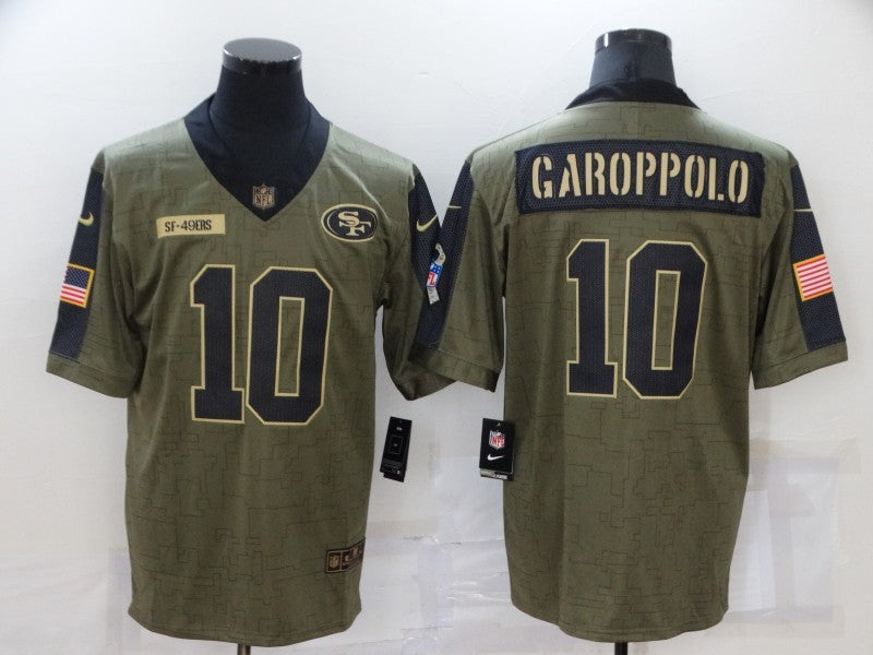 Men's San Francisco 49ers Jimmy Garoppolo #10 Brown Player Game Jerseys