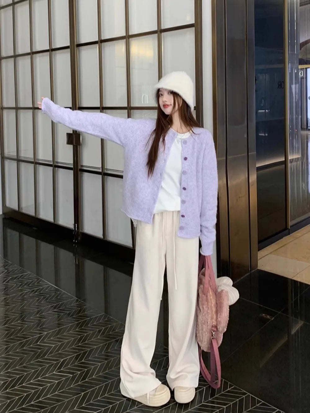 Stylish Knit Apparel Knitted Outerwear For Petite Women