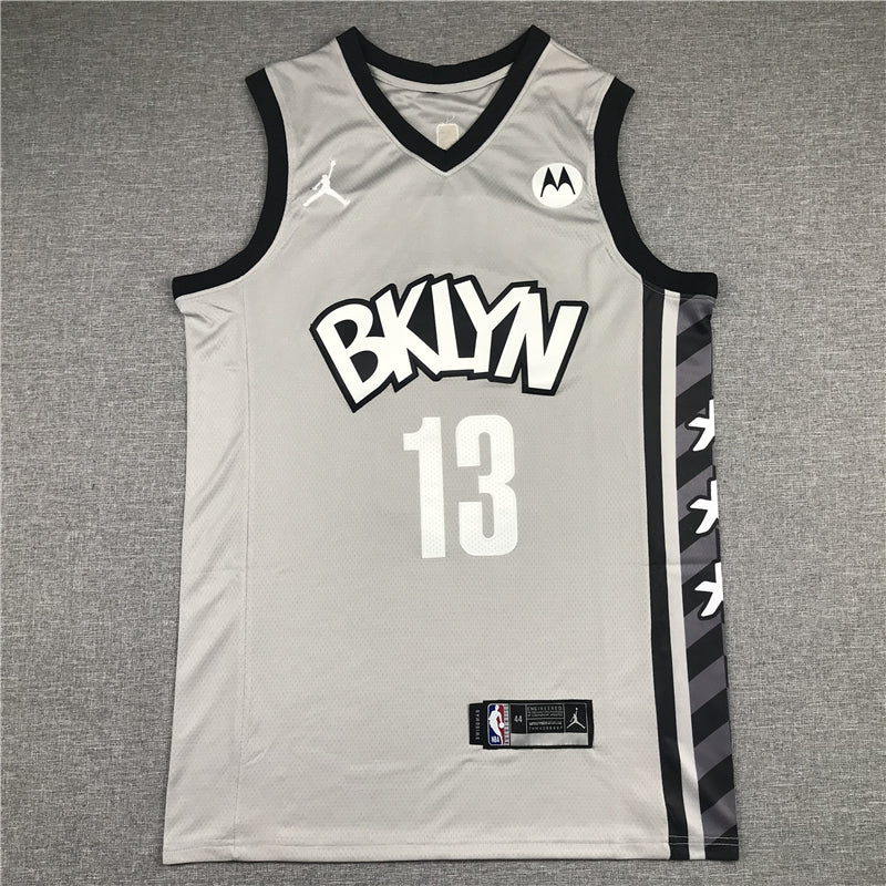 Men's Brooklyn Nets James Harden Charcoal 2020/21 Fast Break Replica Jerseys