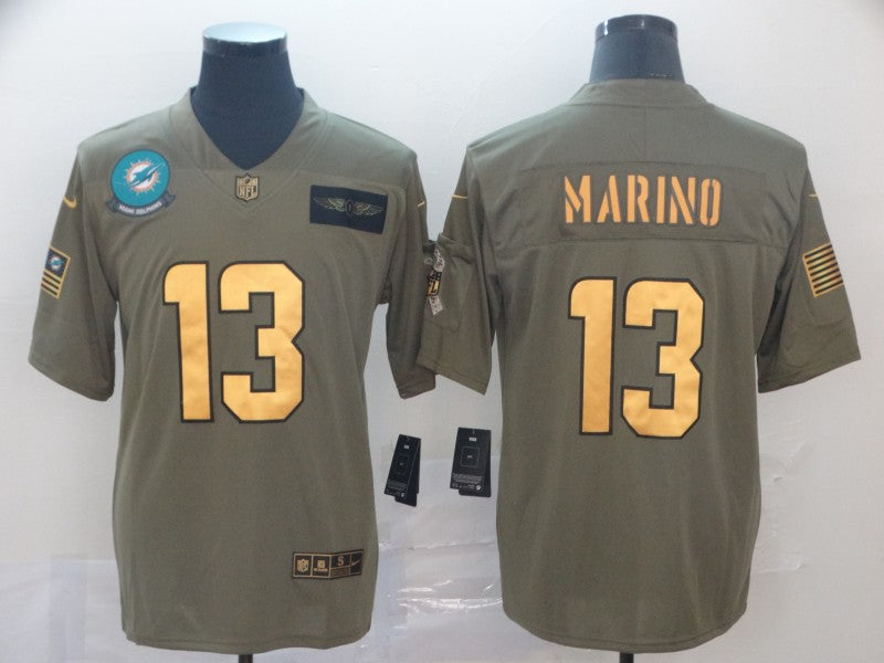 Men's Miami Dolphins Dan Marino #13 Brown Alternate Game Jerseys