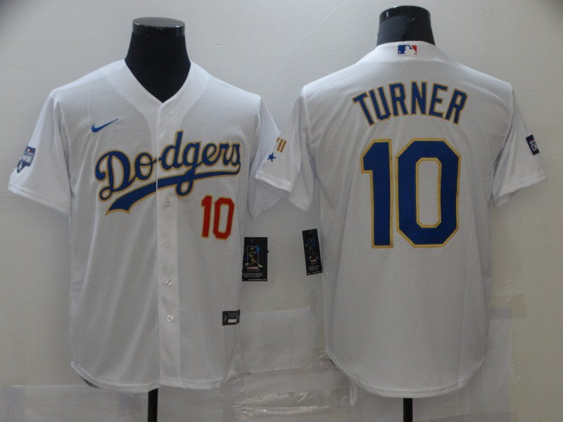 Men's Los Angeles Dodgers Justin Turner #10 White Fashion Stitched Jerseys