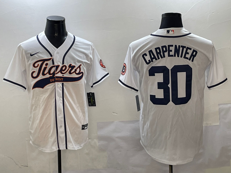 Men's Detroit Tigers Kerry Carpenter #30 White Player Jerseys