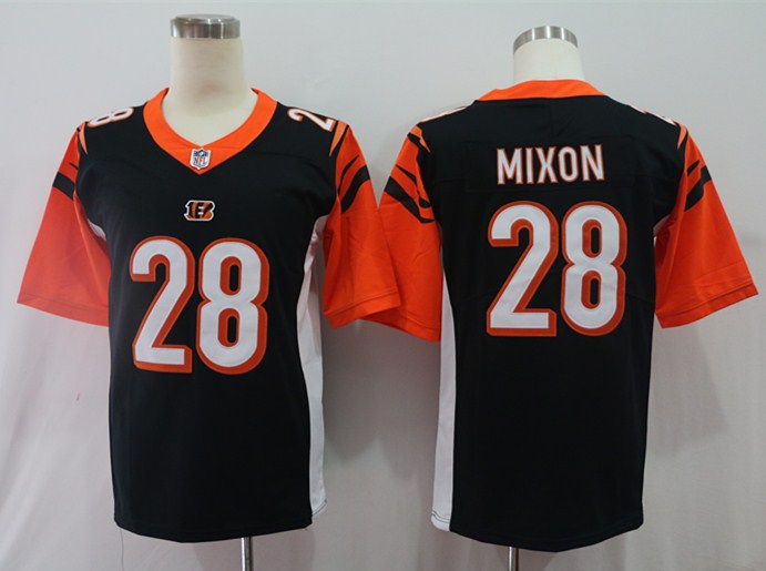 Men's Cincinnati Bengals Joe Mixon #28 Black Game Jerseys