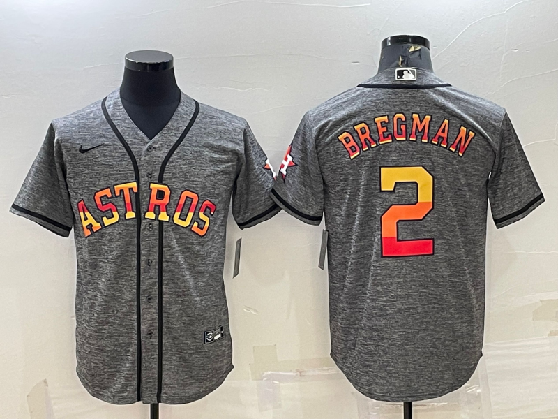 Men's Houston Astros Alex Bregman #2 Gray Replica Player Jerseys