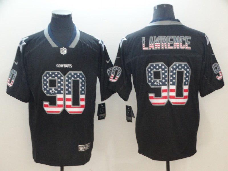 Men's Dallas Cowboys DeMarcus Lawrence #90 Black Authentic Game Jerseys