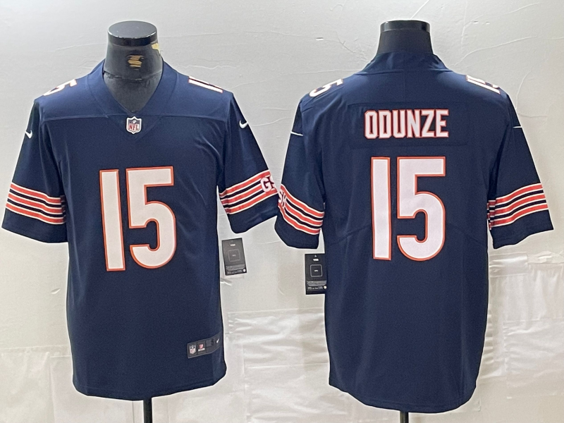 Men's Chicago Bears Rome Odunze #15 Navy 2024 NFL Draft First Round Pick Player Game Jerseys