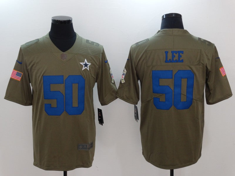 Men's Dallas Cowboys Sean Lee #50 Brown Game Jerseys