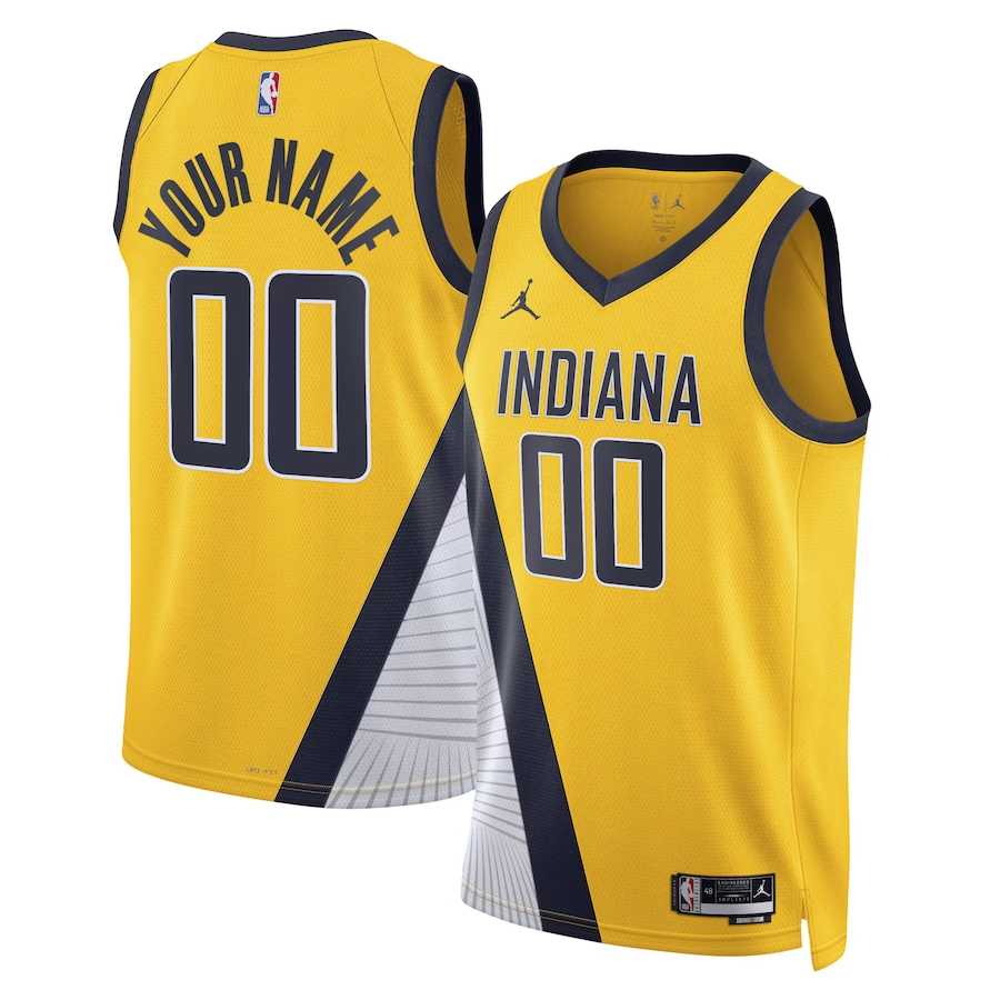 Men's Indiana Pacers Yellow 2022/23 Swingman Custom Jerseys - Statement Edition