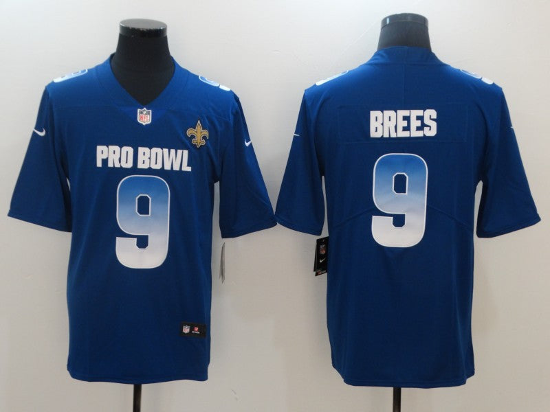 Men's New Orleans Saints Drew Brees #9 Blue Game Jerseys