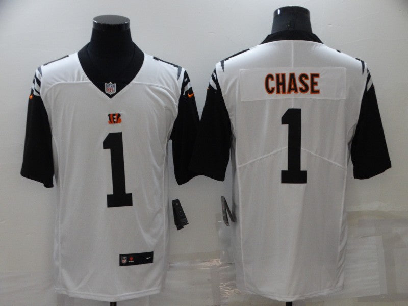 Men's Cincinnati Bengals Ja'Marr Chase #1 White Alternate Game Player Jerseys