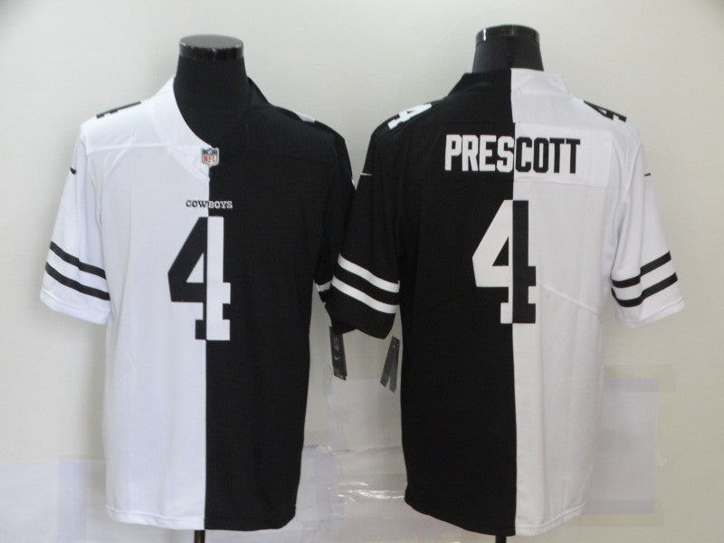 Men's Dallas Cowboys Dak Prescott #4 Black/White Game Jerseys