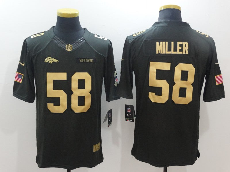 Men's Denver Broncos #58 Von Miller Black Authentic Game Jerseys