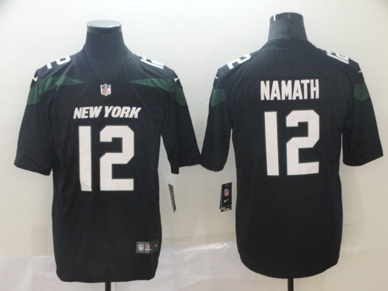 Men's New York Jets Joe Namath Black Game Jerseys