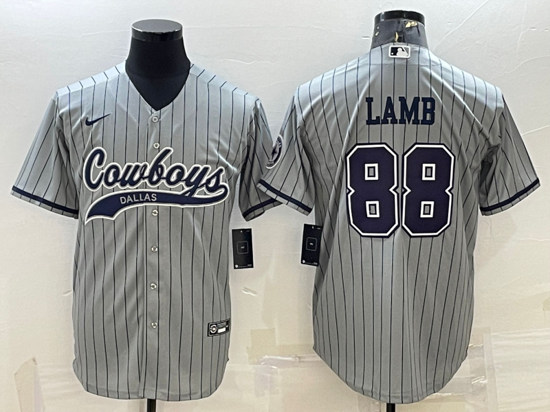 Men's Dallas Cowboys CeeDee Lamb #88 Gray Game Player Jerseys Joint Edition