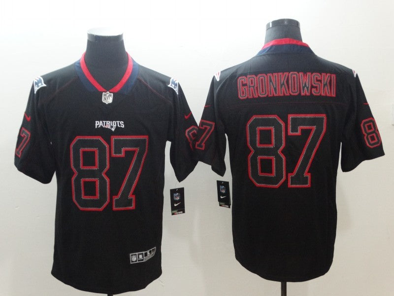 Men's New England Patriots Rob Gronkowski #87 Black Game Player Jerseys