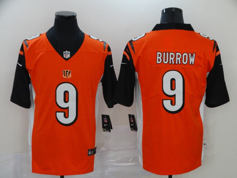 Men's Cincinnati Bengals Joe Burrow #9 Orange Game Jerseys